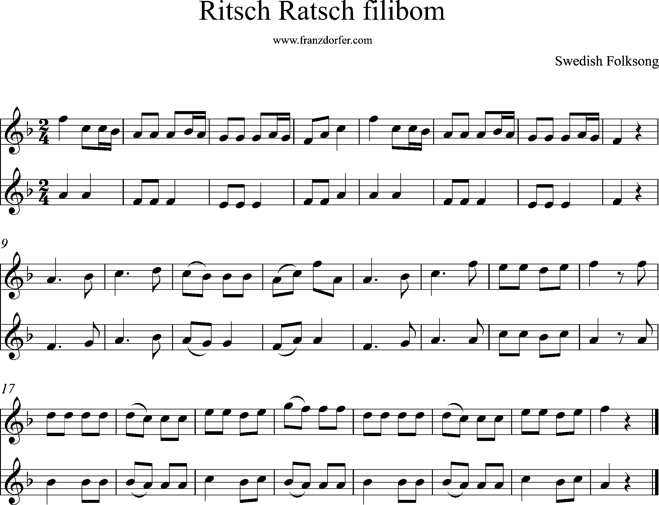 sheetmusic Ritsch ratsch